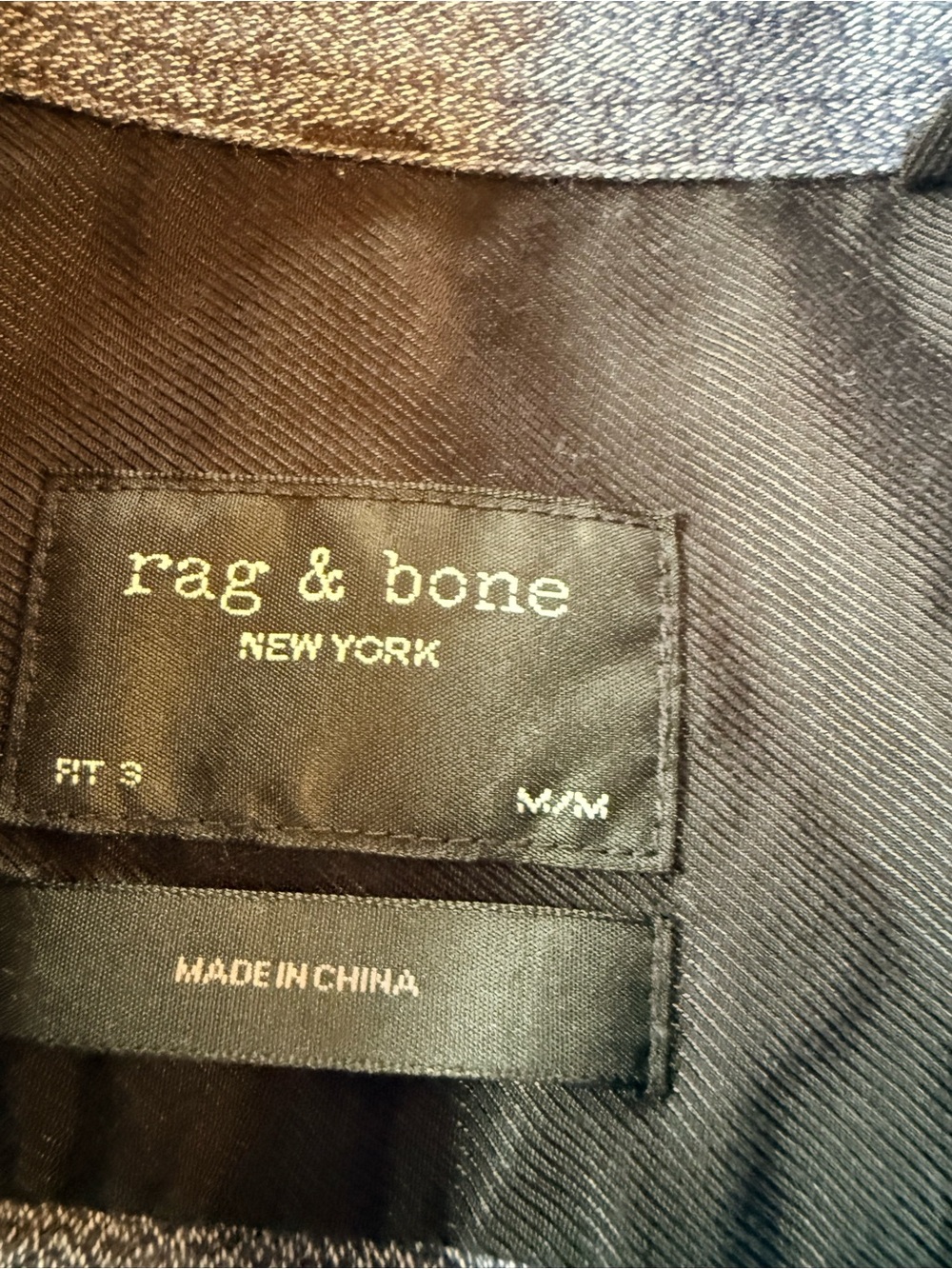 rag & bone blue Men's polo button down shirt